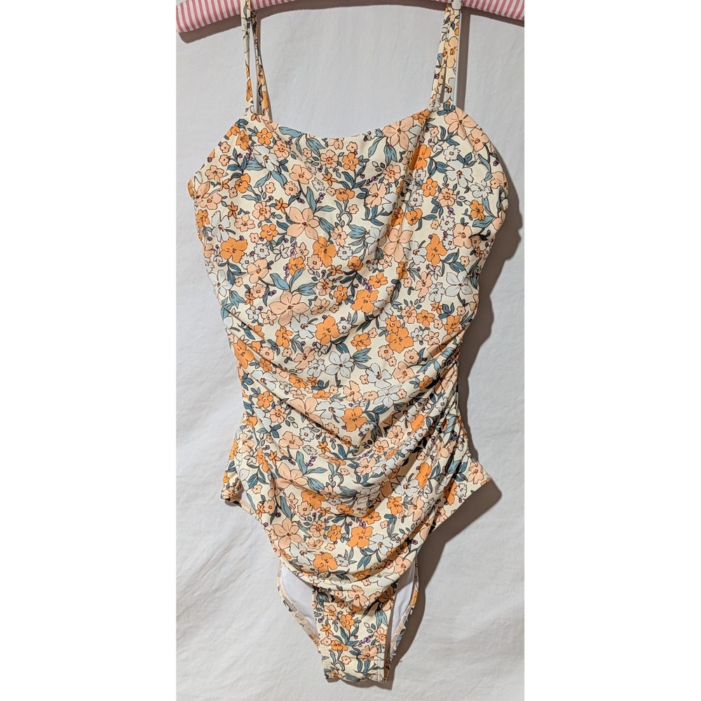 CUPSHE One Piece Swimsuit LT Large Tall Floral Tummy Control Ruched NWT Women's